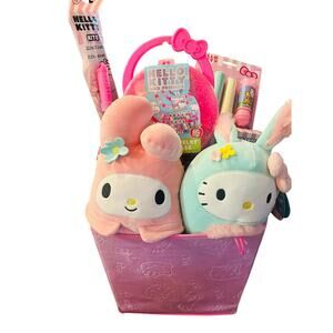 Hello Kitty storage bin Easter bundle 60 x 90 strawberry soft throw